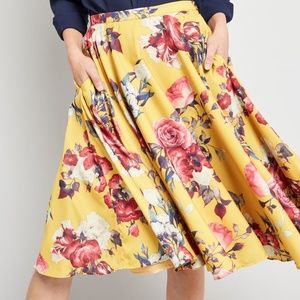 Modcloth Ikebana for All A-Line Skirt